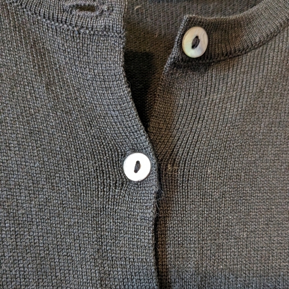 Vintage 90's J. Jill Black Silk Beaded Cardigan Size S - Picture 5 of 7